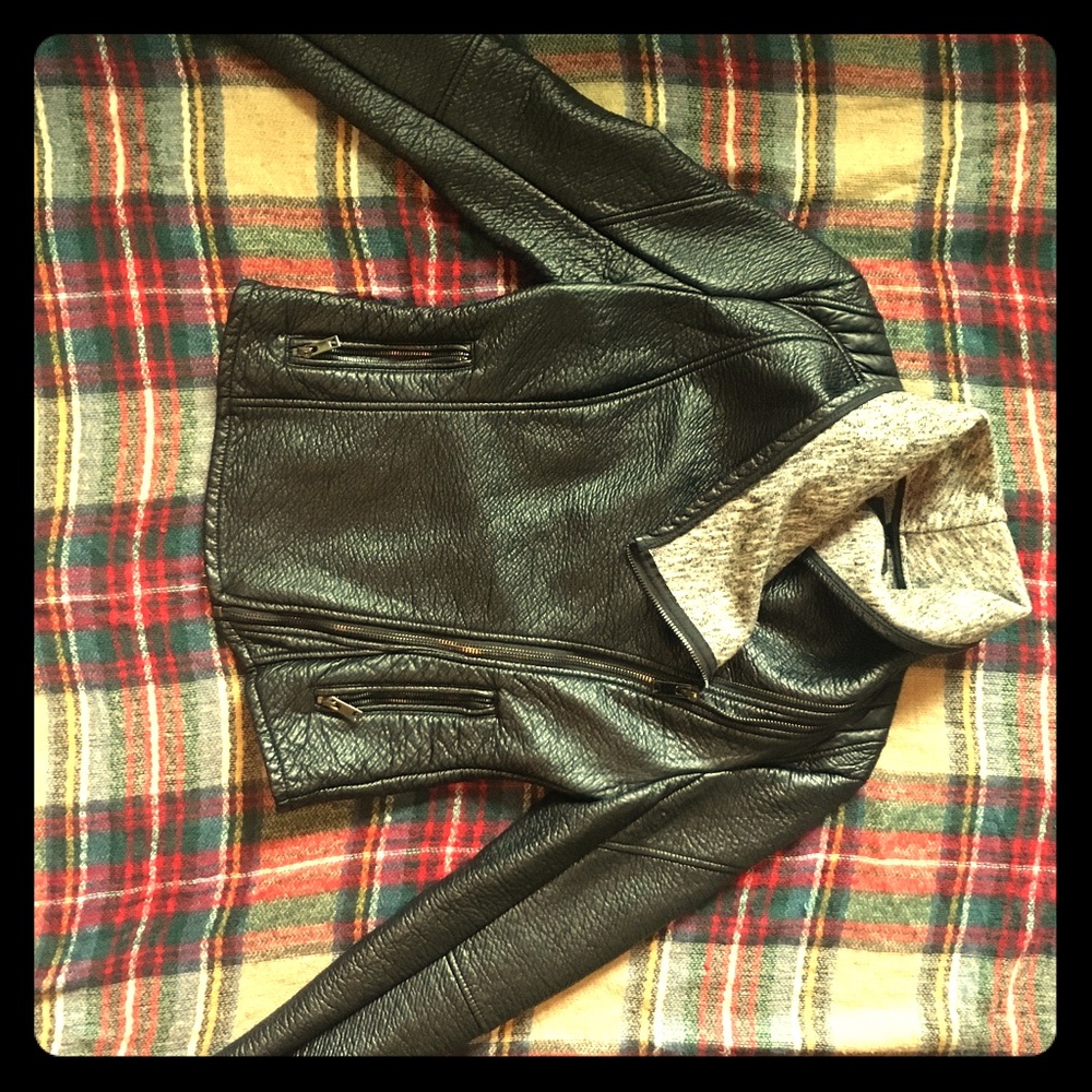 Vegan leather moto jacket